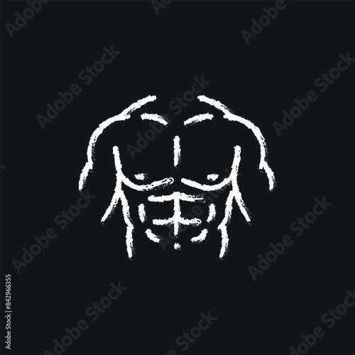 Male Body. Torso chalk icon. Line customizable illustration. Contour symbol. Vector isolated outline drawing.