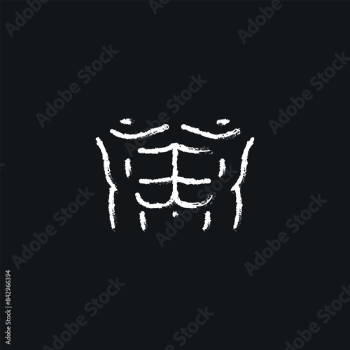 Male Body. Torso chalk icon. Line customizable illustration. Contour symbol. Vector isolated outline drawing.
