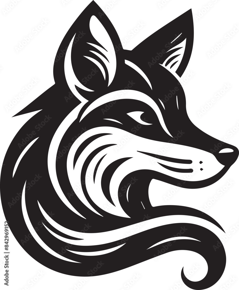 Minimalist Vector Illustrations of an Angry Fox Head for Eye-Catching Logos and Branding