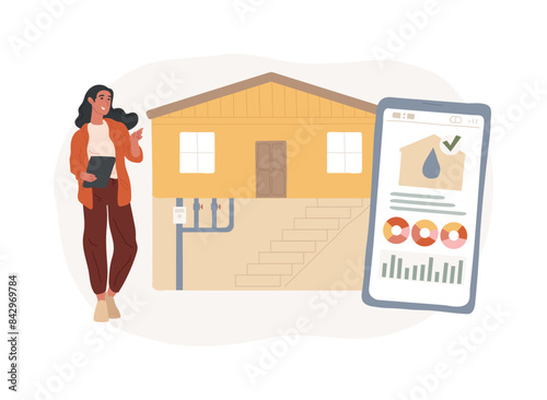 Water contamination detection system isolated concept vector illustration.