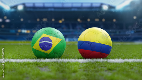 Brazil vs Colombia Soccer Match photo