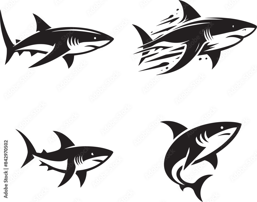Obraz premium abstract simple shark logo vector