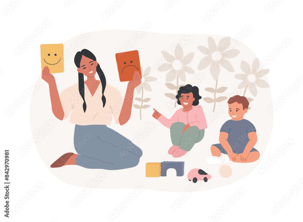 Social-emotional development isolated concept vector illustration.