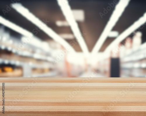 empty wooden tabletop product display at interior background