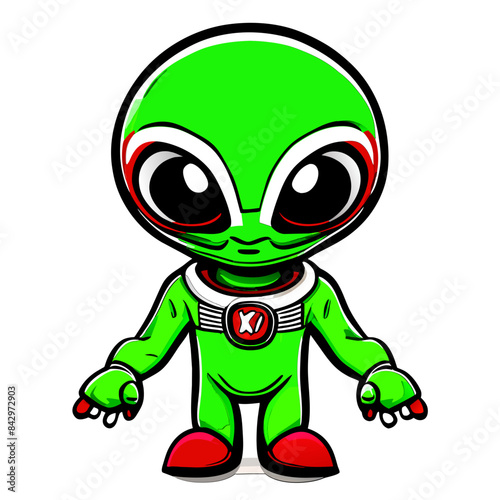 Sublimation Alien Mascot Vector Illustration for Clothing and Decor