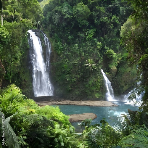 Lower Tavoro Waterfalls in Bouma National Heritage Pa photo