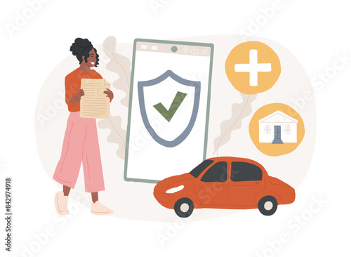 On-demand insurance isolated concept vector illustration.