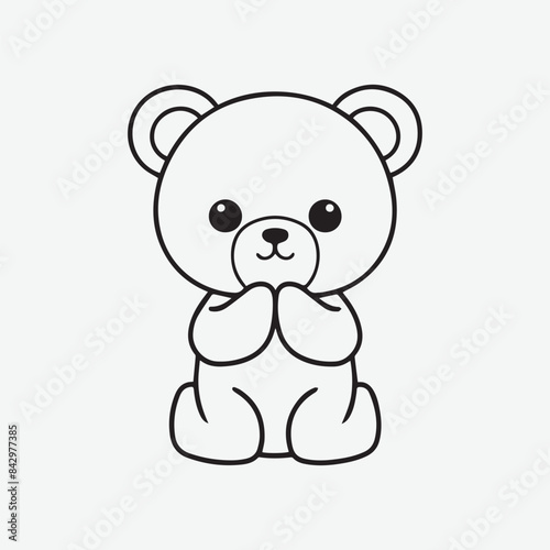 vector illustration of cute cartoon bear