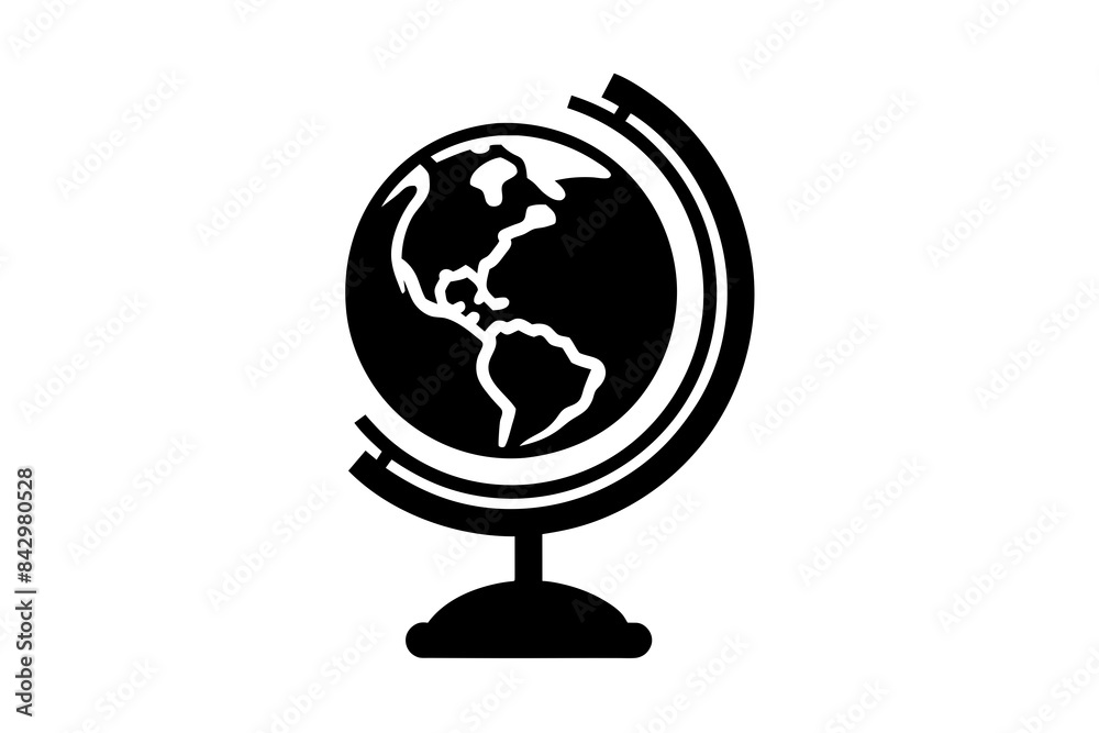 globe silhouette vector illustration globe silhouette vector illustration