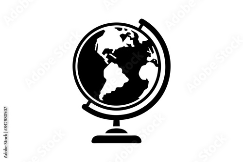 globe silhouette vector illustration  