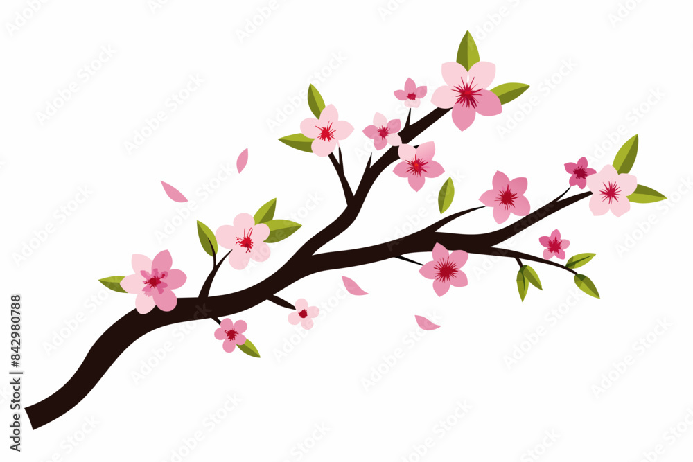 flower vector pink nature illustration