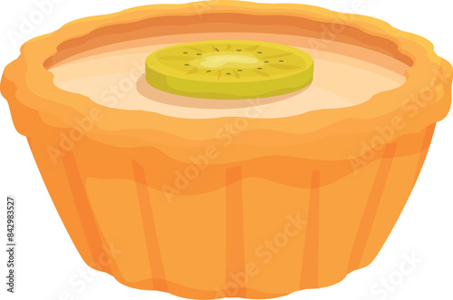 Delicious kiwi fruit tart with filling in a shortcrust pastry case