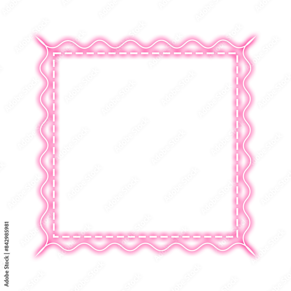 pink square frame stitch and wave neon light pink square frame stitch and wave neon light