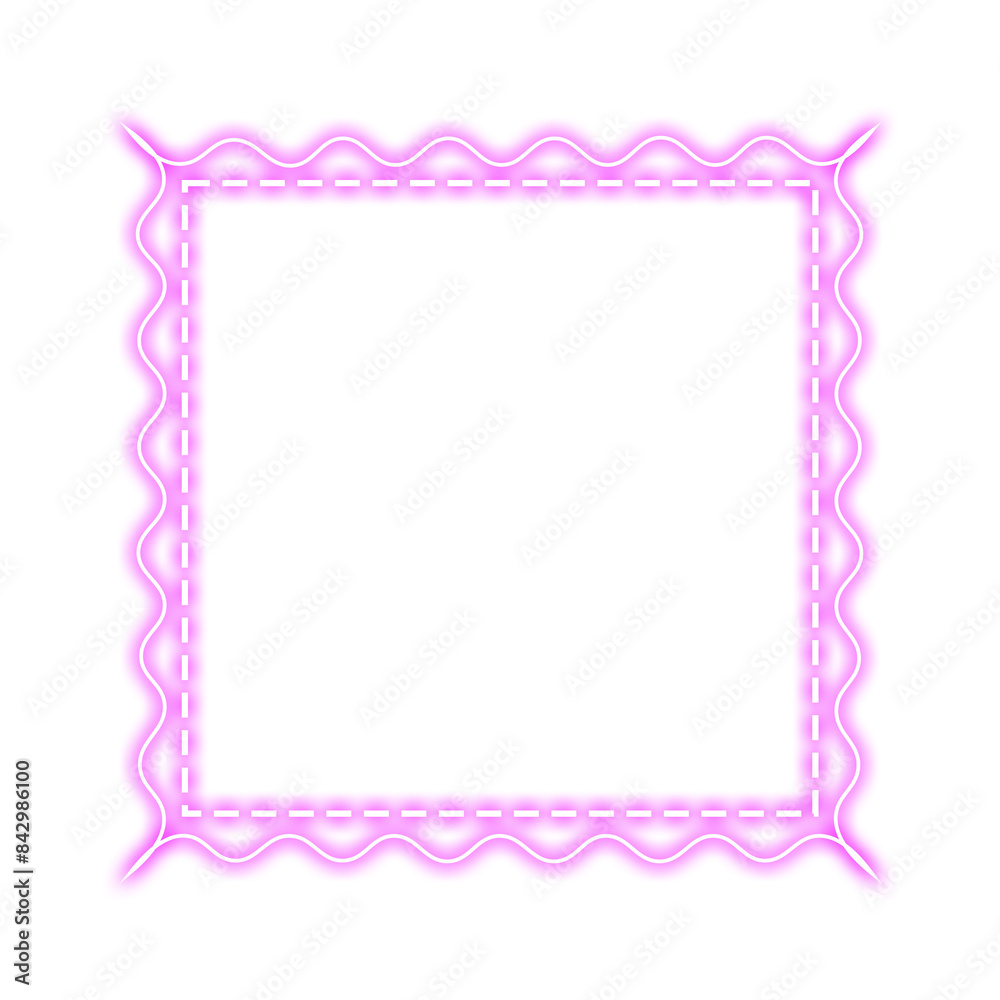 purple square frame stitch and wave neon light purple square frame stitch and wave neon light