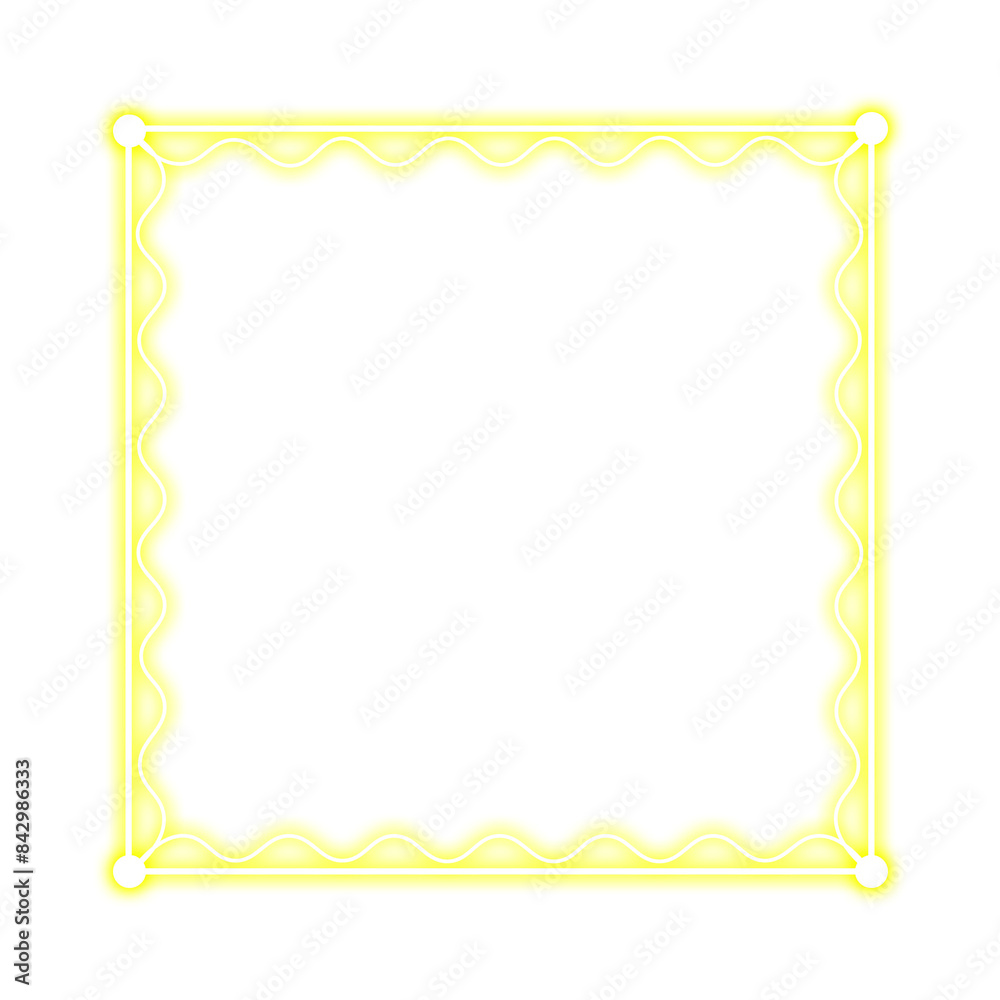 yellow square frame wave and neon light yellow square frame wave and neon light