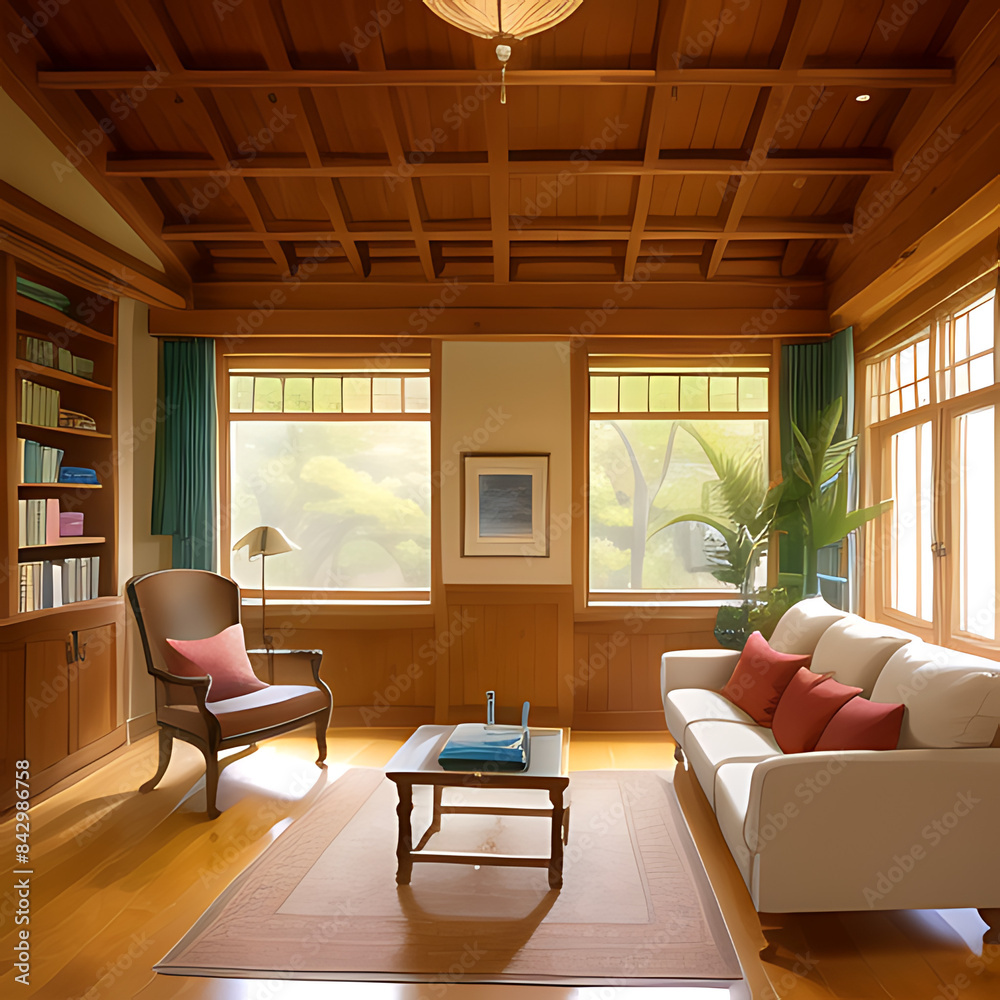 Fototapeta premium modern airy living room