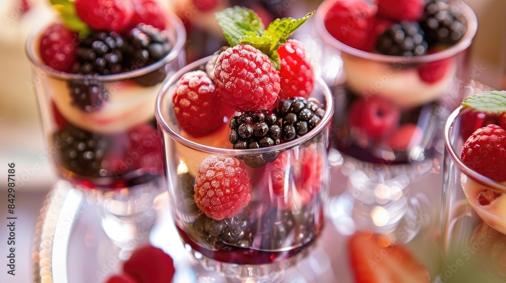 Dessert made from berries served at a wedding celebration Dessert made from berries served at a wedding celebration