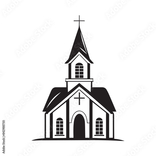 Church icon vector on white background. Church house icon on white background