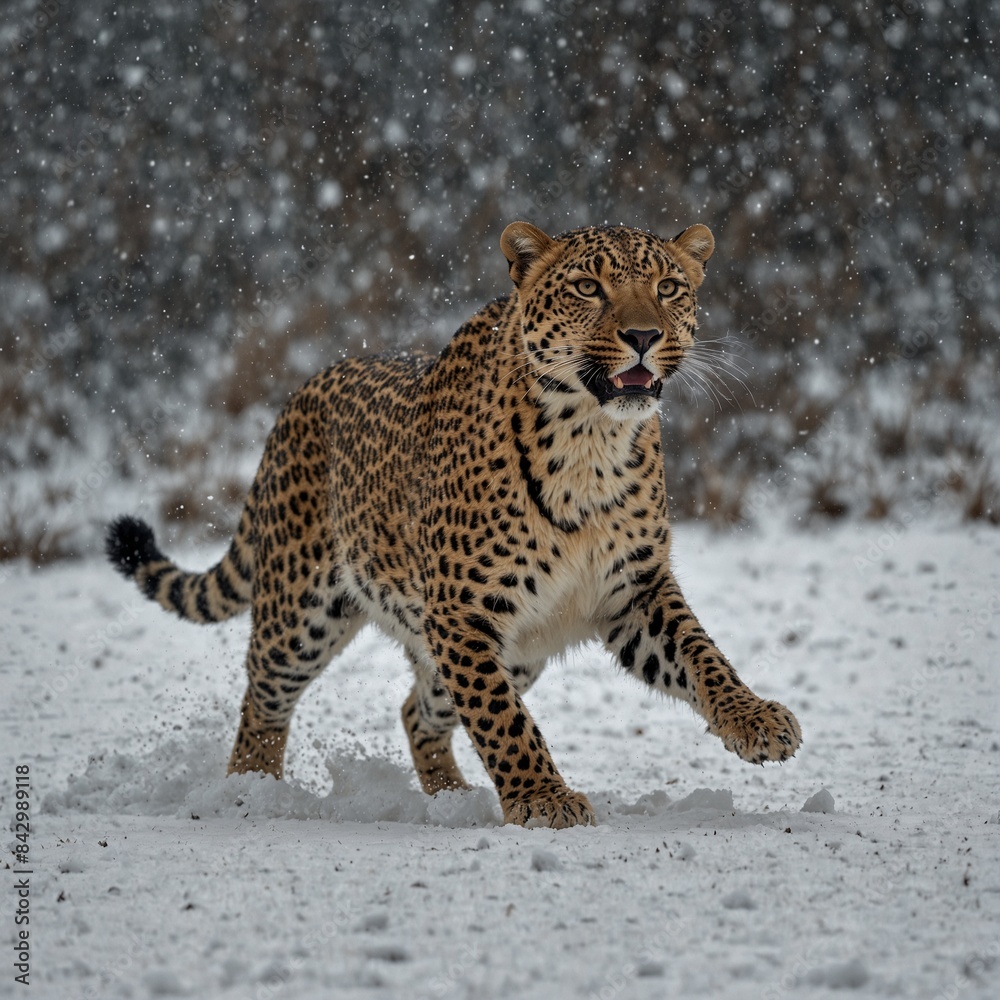 Obraz premium leopard running on the island