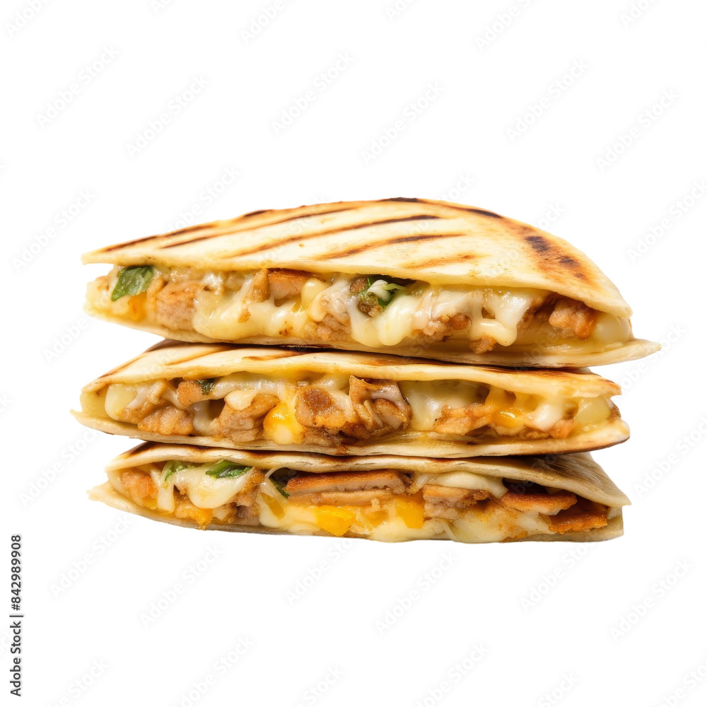 isolated white background of quesadilla isolated white background of quesadilla