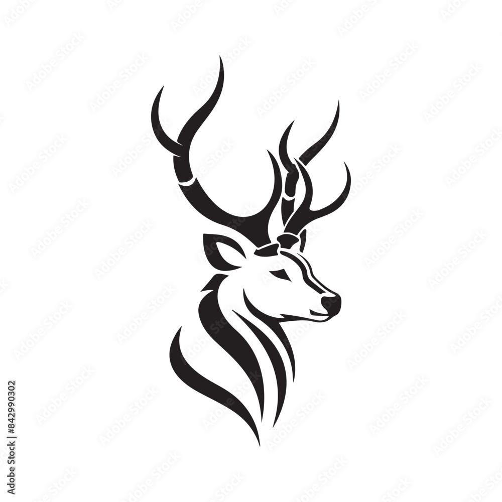 Deer Head Logo Template Vector Icon Illustration Design Stock Vector Deer Head Logo Template Vector Icon Illustration Design Stock Vector