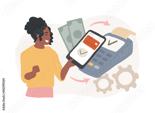 Payment processing isolated concept vector illustration.