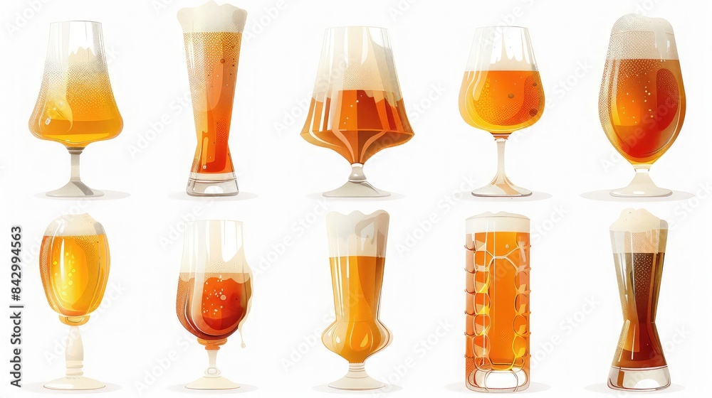 Beer glasses clipart in various shapes and sizes Beer glasses clipart in various shapes and sizes