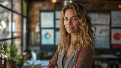 Wallpaper Mural A businesswoman presenting a pitch in a stylish boardroom. Torontodigital.ca