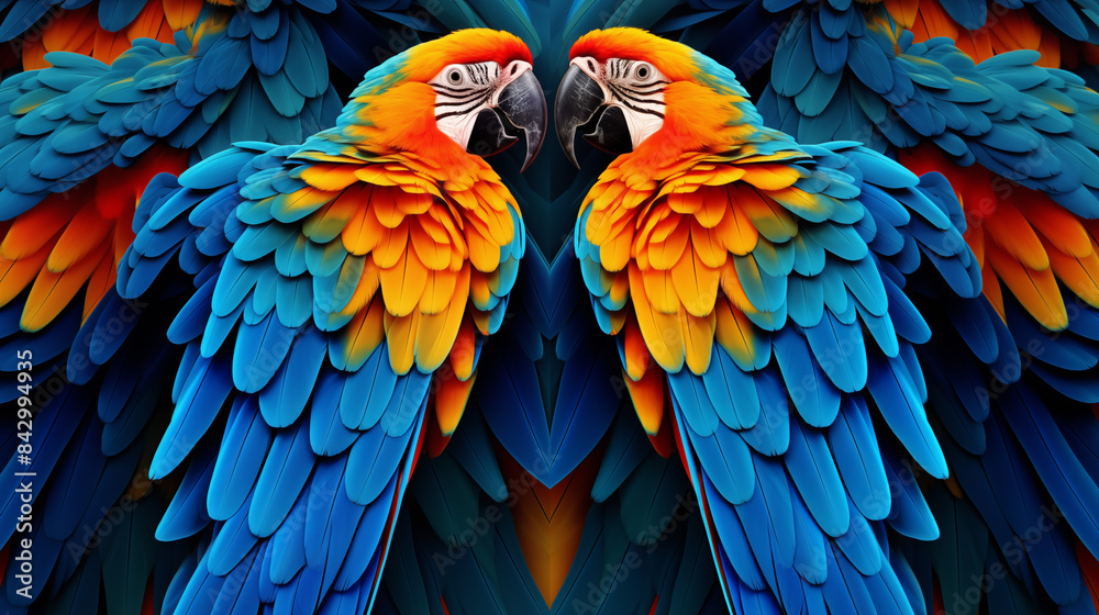 Fototapeta premium Macaws Abstract Image Pattern Background, Texture, Wallpaper, Background, Cell Phone Cover and Screen, Smartphone, Computer, Laptop, 16:9 Format - PNG