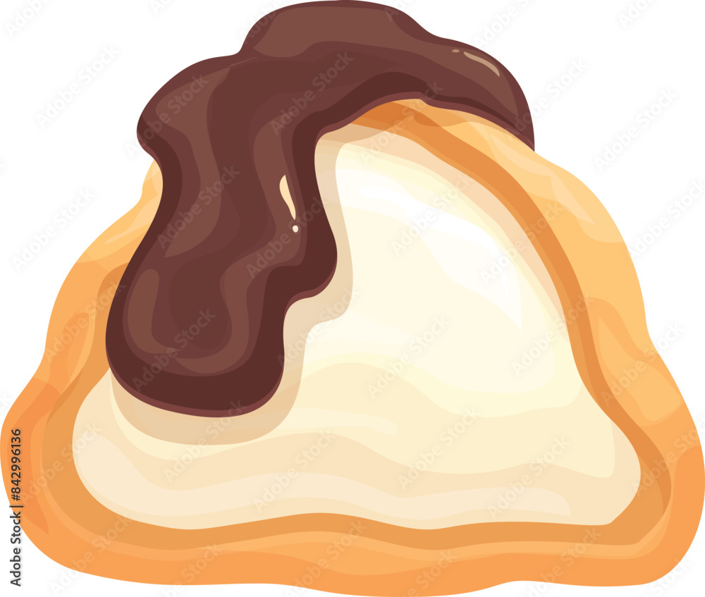 Cartoon drawing of a sweet treat with chocolate, perfect for projects related to confectionery, baking, or indulging in delicious snacks Cartoon drawing of a sweet treat with chocolate, perfect for projects related to confectionery, baking, or indulging in delicious snacks