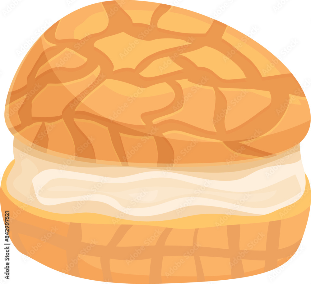 Delicious round pastry filled with cream cheese filling for dessert or breakfast Delicious round pastry filled with cream cheese filling for dessert or breakfast