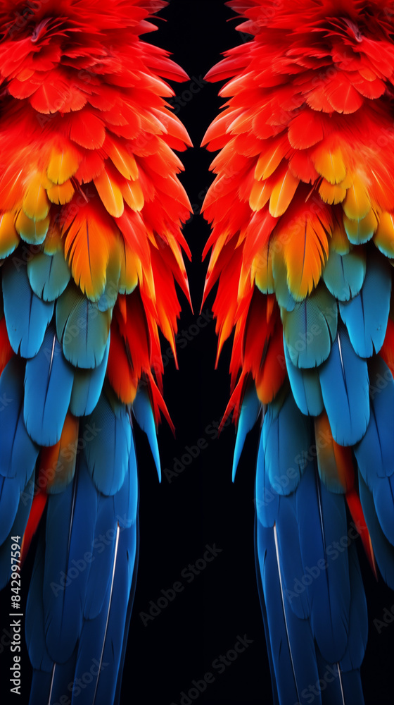 Fototapeta premium Macaws Abstract Image Pattern Background, Texture, Wallpaper, Background, Cell Phone Cover and Screen, Smartphone, Computer, Laptop, 9:16 Format - PNG