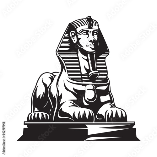 The Great Sphinx of Giza image Vector illustration isolated on white background 