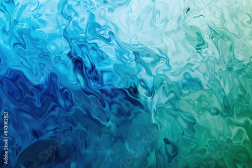 Abstract background resembling flowing water, with shades of blue and green blending in a mesmerizing dance of colors. Ideal for projects related to nature, art, and design