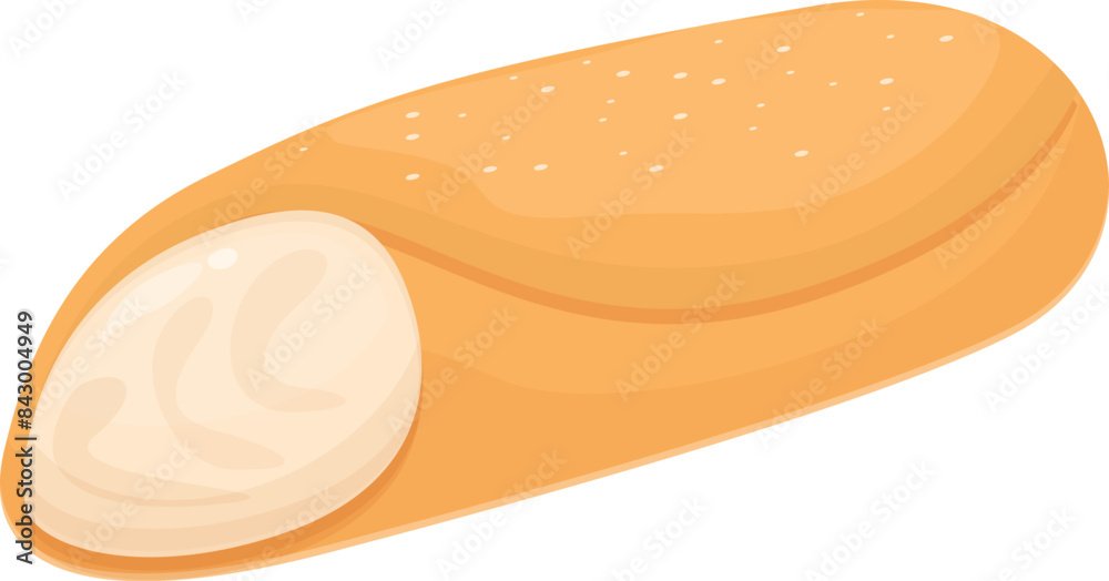 Delicious puff pastry filled with cream isolated on white background Delicious puff pastry filled with cream isolated on white background