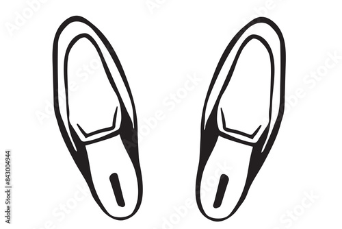 Pair of commode sleeper boots outline illustration. Doodle drawing sketch, isolated on a white background. for poster, banner, card design. Shoes shop, studio, male shoes fashion trends, home footwear