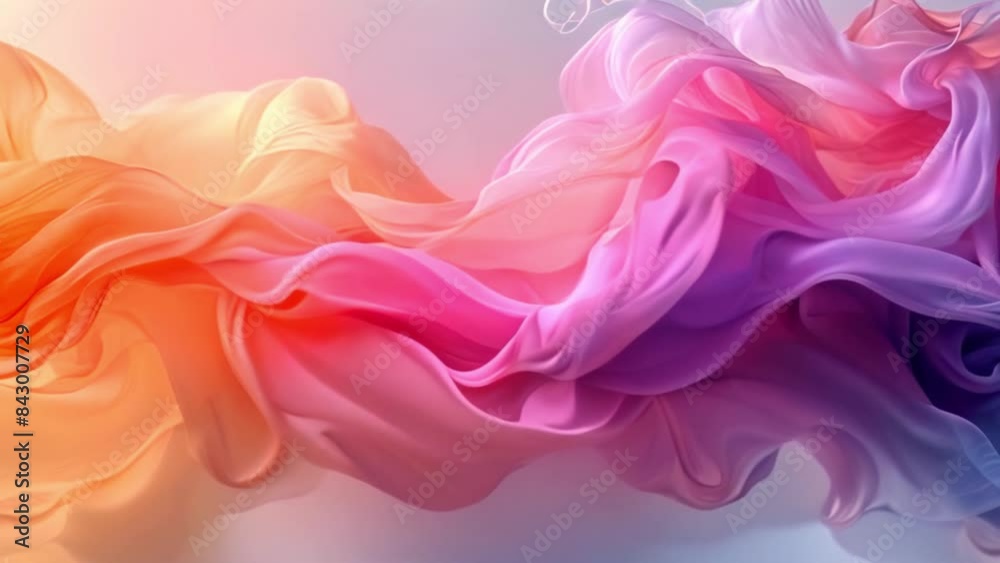 A vibrant, abstract image of fabric flowing and swirling in a gradient of orange, pink, and purple hues, bathed in sunlight. A vibrant, abstract image of fabric flowing and swirling in a gradient of orange, pink, and purple hues, bathed in sunlight.