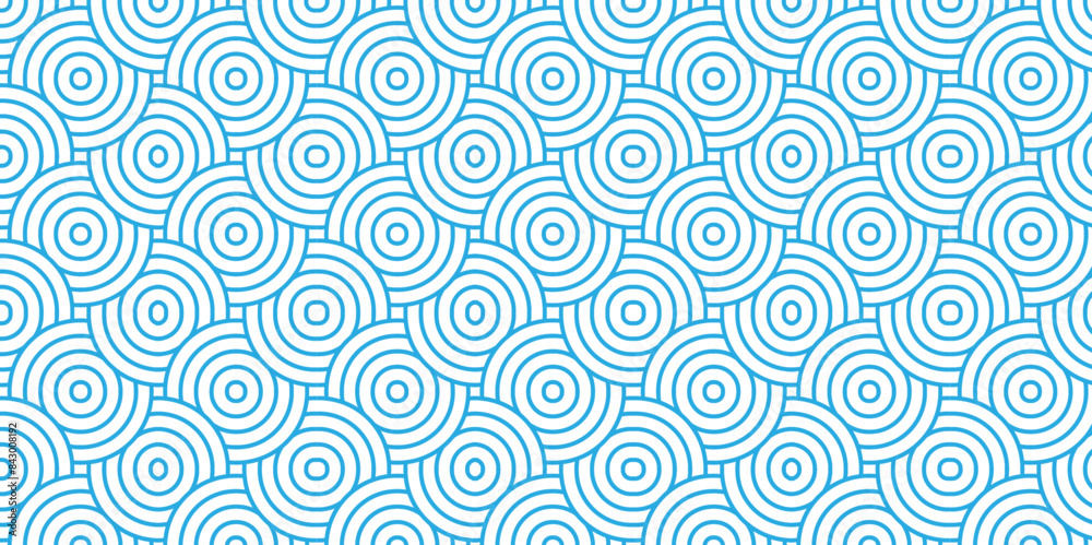 Overlapping Pattern Minimal diamond geometric waves spiral and abstract circle wave line. blue color seamless tile stripe geometric create retro square line backdrop pattern background. Overlapping Pattern Minimal diamond geometric waves spiral and abstract circle wave line. blue color seamless tile stripe geometric create retro square line backdrop pattern background.