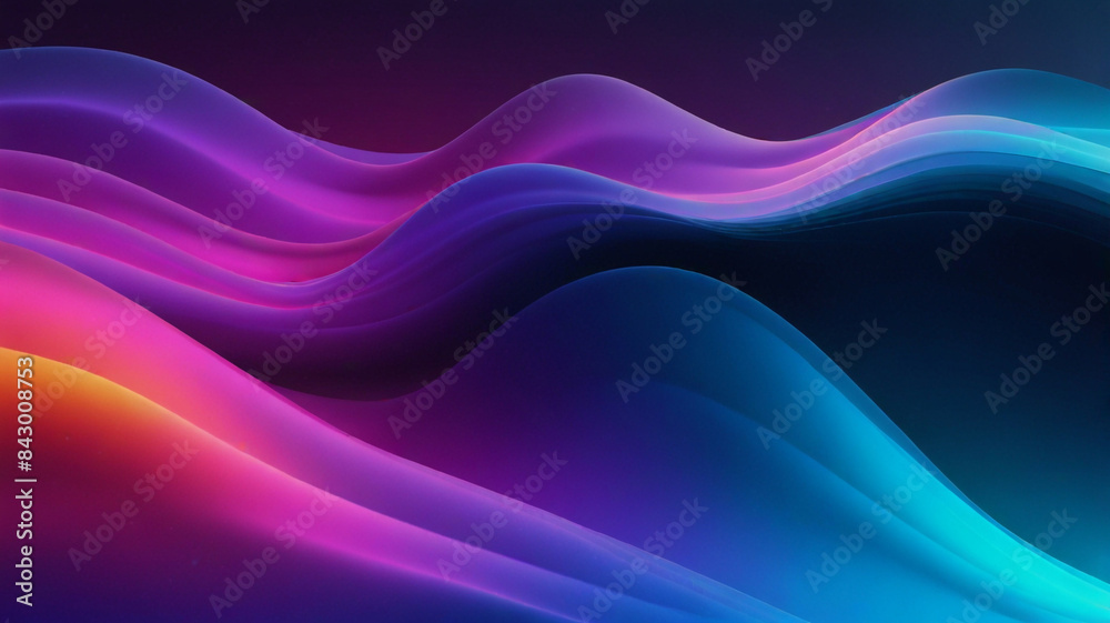 Fototapeta premium 3d neon abstract gradient wave background. abstract neon background concept. 