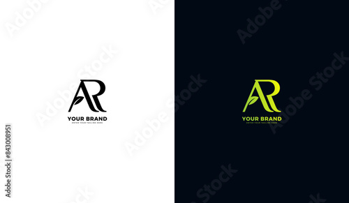 Leaf AR logo. Leaf icon, letter ar. Graphic vector illustration design
