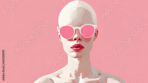 Albino girl with sunglasses