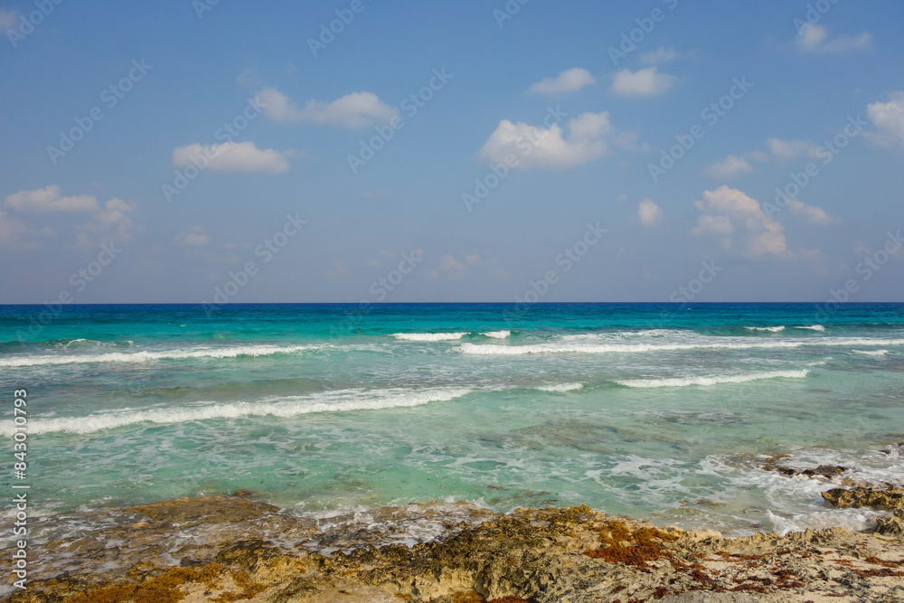 Esmeralda Beach in Playa del Carmen, Mexico. Riviera Maya, Caribbean Sea Esmeralda Beach in Playa del Carmen, Mexico. Riviera Maya, Caribbean Sea