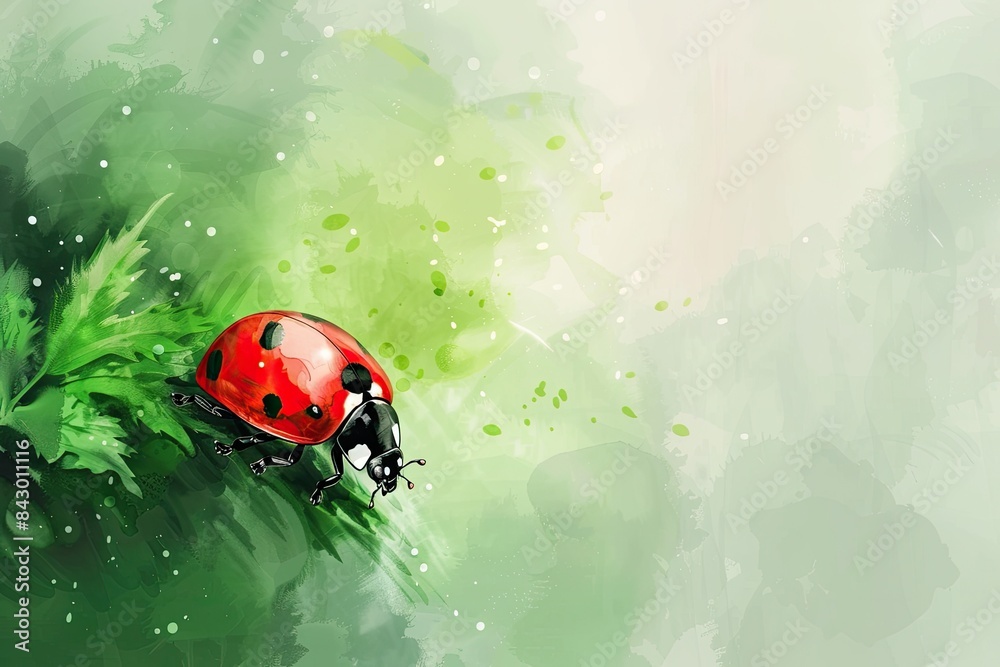 Illustration of cute ladybug in watercolor style isolated on background Illustration of cute ladybug in watercolor style isolated on background