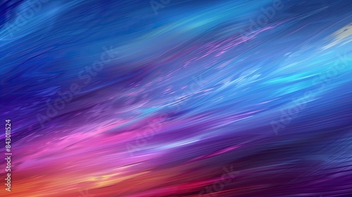 Vivid abstract background with flowing colorful streaks of purple, blue, and pink. Perfect for digital art, graphic design, and creative projects.