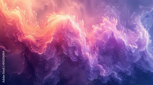 A colorful  swirling cloud of pink and purple