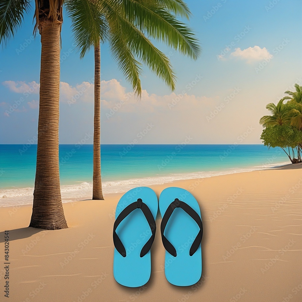 Fototapeta premium Urlaub am Strand. Generative AI Technologie