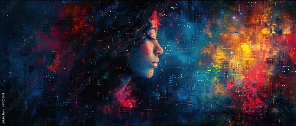 Abstract Portrait of a Woman in a Cityscape Abstract Portrait of a Woman in a Cityscape