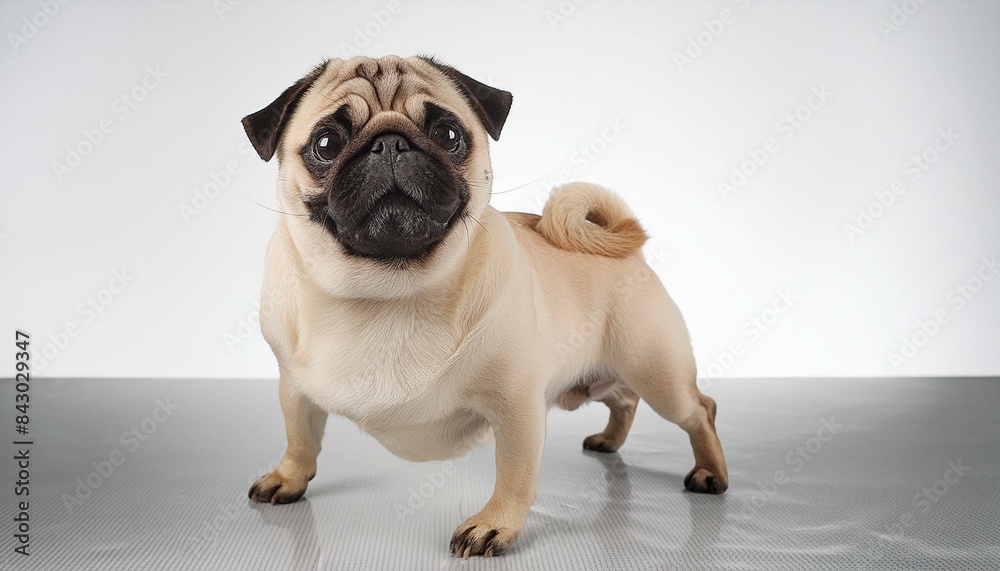 Obraz premium Ilustración de perro de raza pug 7