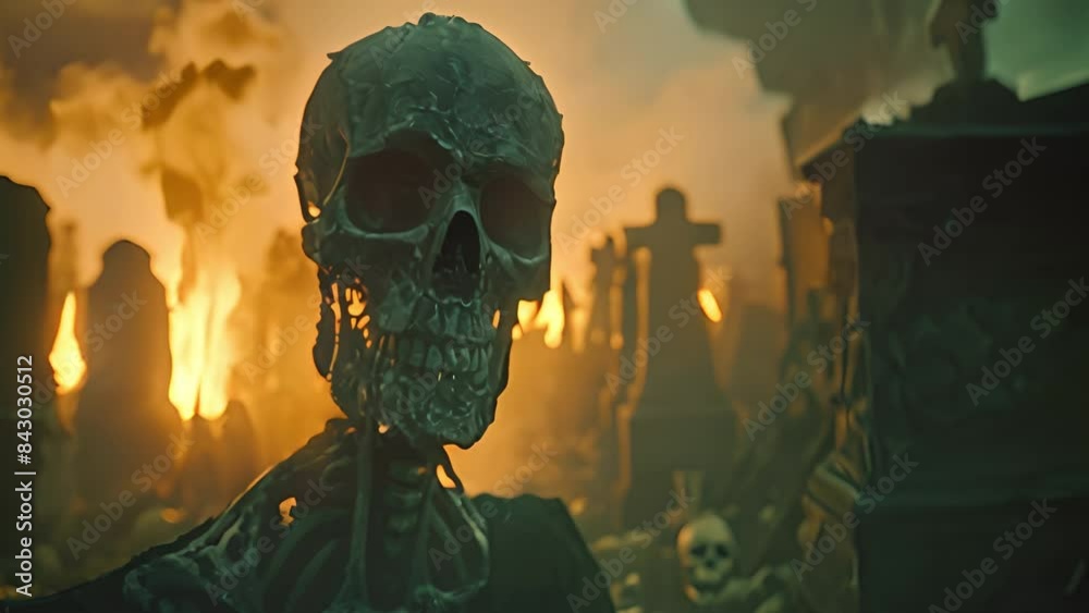 Zombie Emerging Into the Night - Bones and Skulls From A Graveyard Zombie Emerging Into the Night - Bones and Skulls From A Graveyard