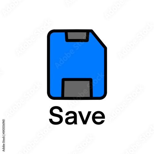 Save document icon minimalist diskette concept stock illustration